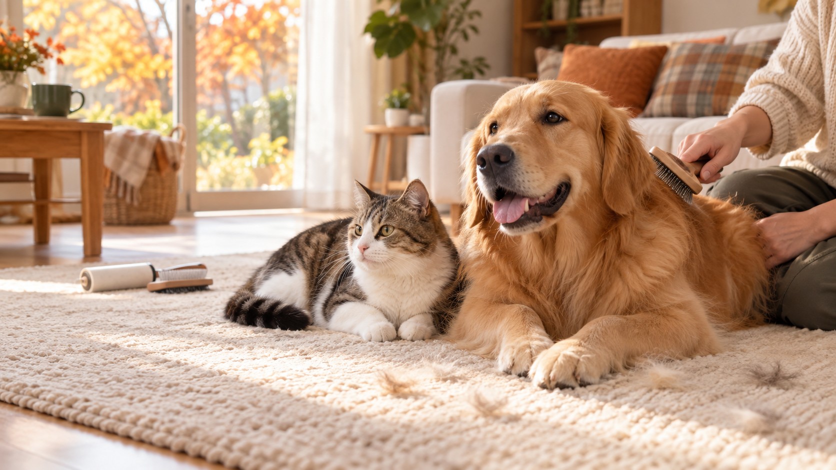 【犬・猫】秋の換毛期に増える抜け毛、ブラッシングのコツと受診の目安
